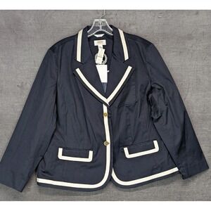 Talbots Petites Black Blazer Career Jacket Business Wear Classy Preppy Size 18WP